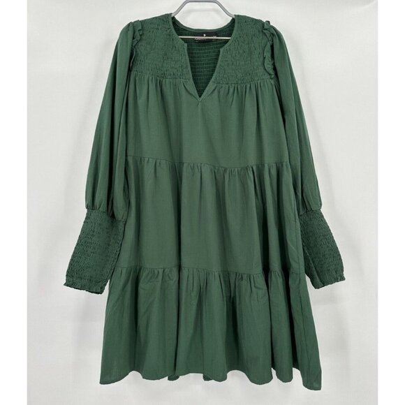 Tuckernuck Dresses & Skirts - Pomander Place Tuckernuck Women's Ceci Mini Swing Dress Jaguar Green Smock sz M*